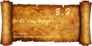 Brázay Hunor névjegykártya